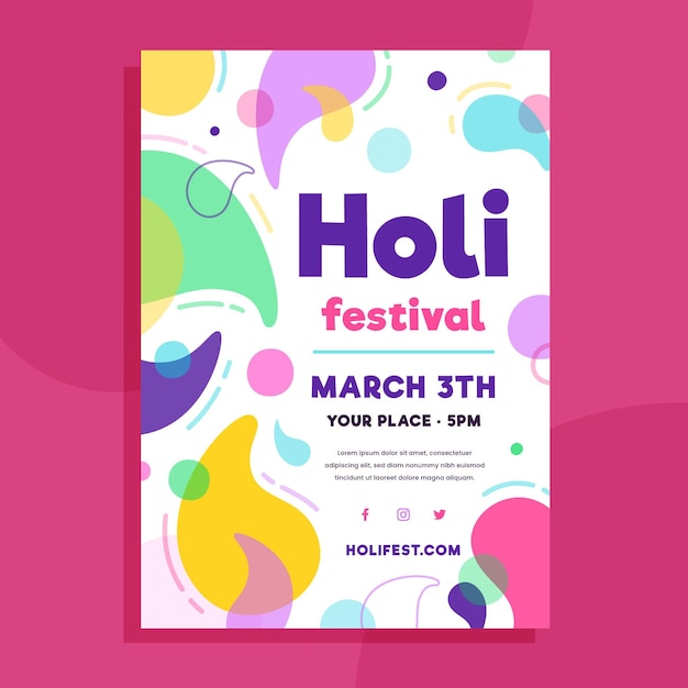 Holi festival poster vorlage
