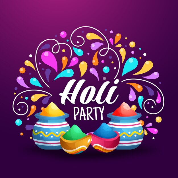 Holi-Illustration mit Farbverlauf