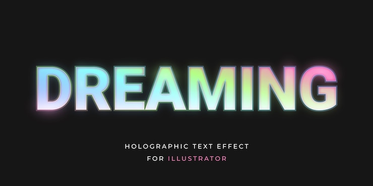 Kostenlose Vektor holografischer texteffekt