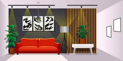 Kostenloser Vektor home interior wallpaper für videokonferenzen