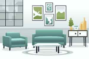 Kostenloser Vektor home interior wallpaper für videokonferenzen