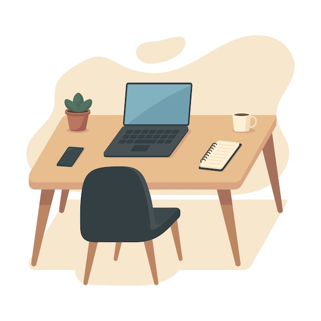 Home-Office-Schreibtisch-Einrichtung im modernen Minimalstil