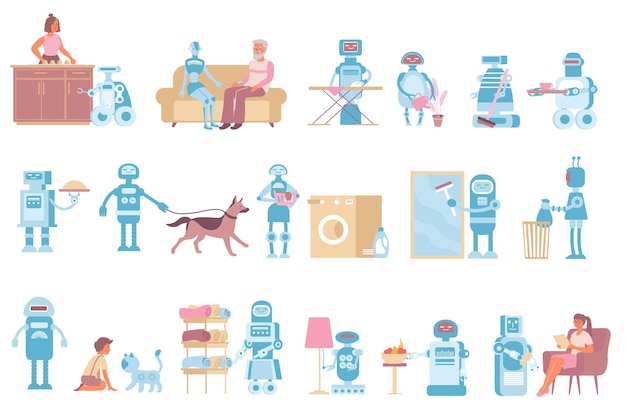 Home-roboter-icon-set