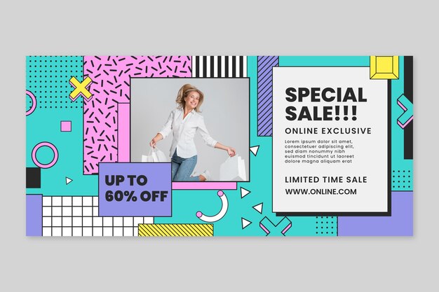 Horizontale Bannervorlage für Online-Shopping