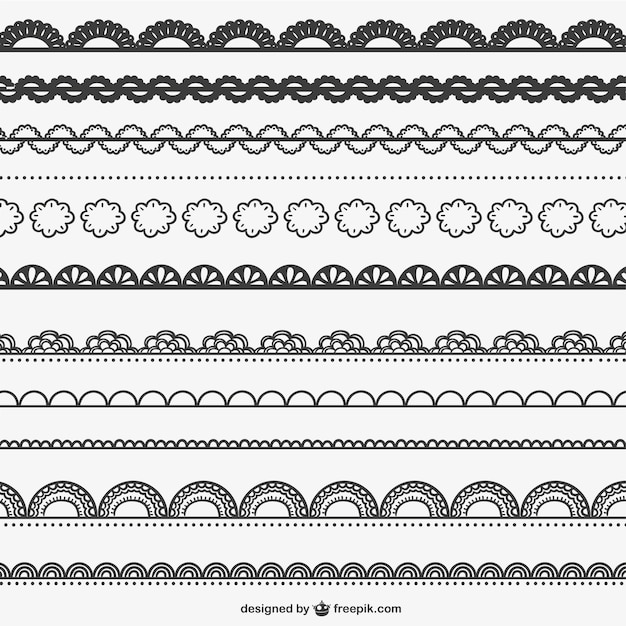 Kostenloser Vektor horizontale skizze ornamente