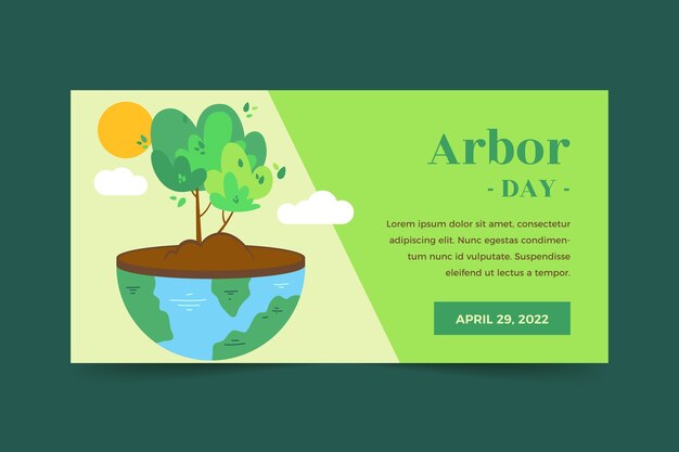 Horizontales banner für den flachen arbor day