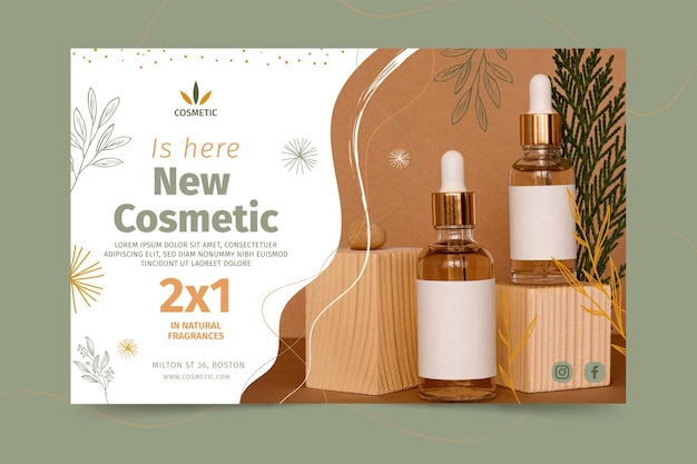 Horizontales Banner für kosmetische Produkte