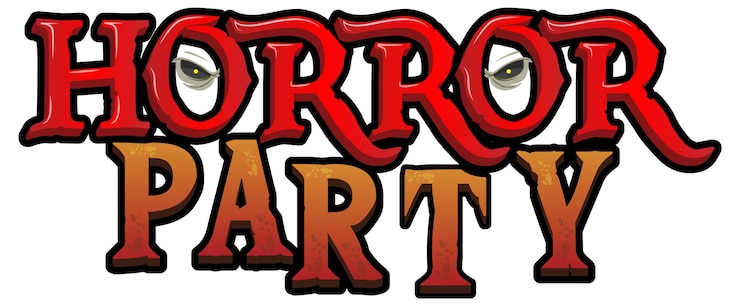 Kostenlose Vektor horror party wortbanner für halloween