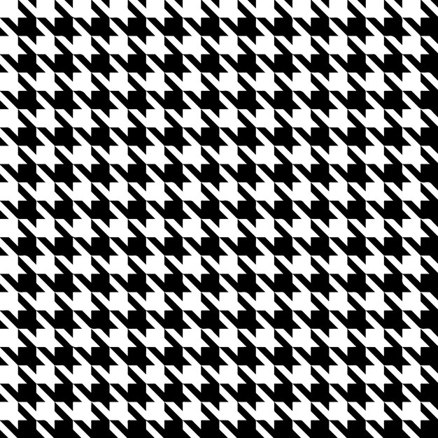 Houndstooth-Musterdesignhintergrund in Schwarzweiss