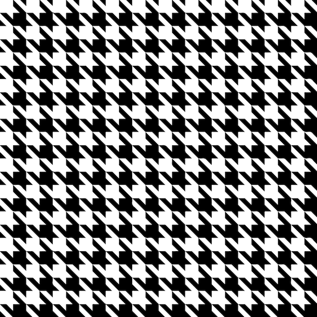 Houndstooth-Musterdesignhintergrund in Schwarzweiss