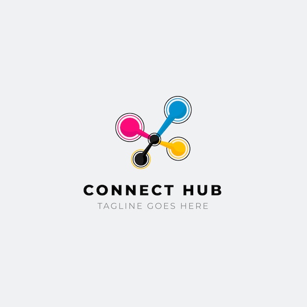 Kostenloser Vektor hub-logo-design-vorlage