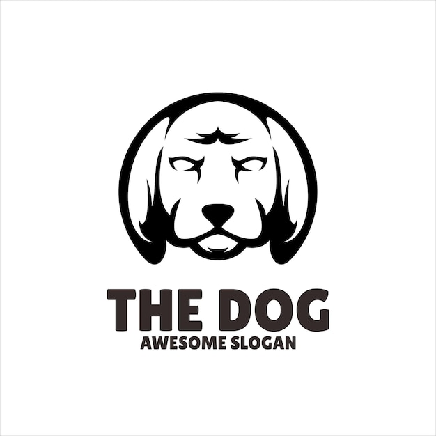 Hund einfache maskottchen-logo-design-illustration
