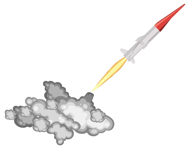 Kostenloser Vektor hyperschallraketenstart mit rauchspur