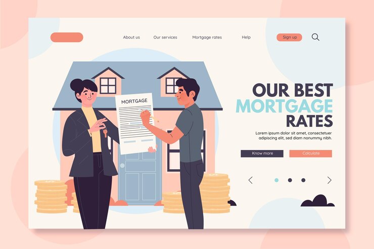 Kostenlose Vektor hypotheken-landingpage-konzept