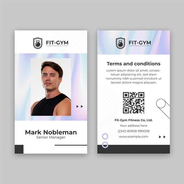 ID-Karte für das Fitnessstudio mit Farbverlauf