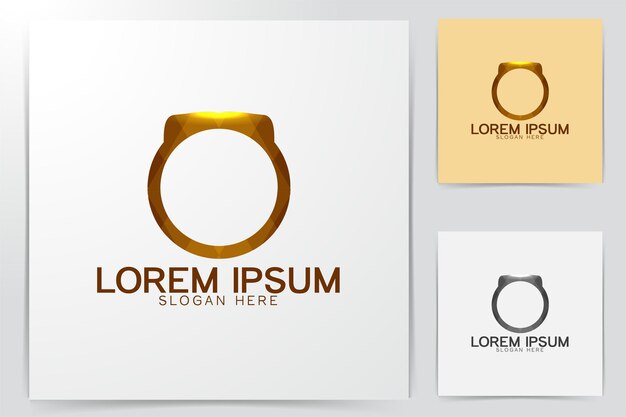 Ideen für das Logo des goldenen Rings. Inspiration-Logo-Design. Vorlage-Vektor-Illustration. Isoliert auf weißem Hintergrund