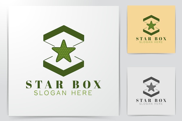 Ideen für starbox-logos. inspiration-logo-design. vorlage-vektor-illustration. isoliert auf weißem hintergrund