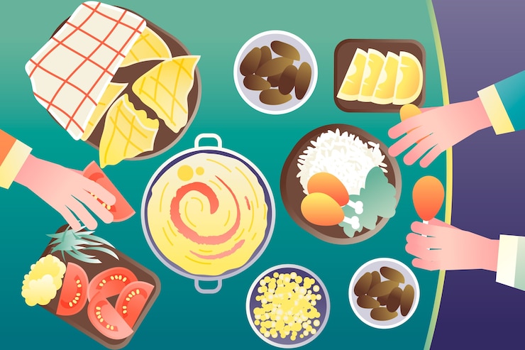 Kostenlose Vektor iftar-illustration mit farbverlauf