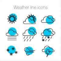 Kostenloser Vektor ikonen wetter linie