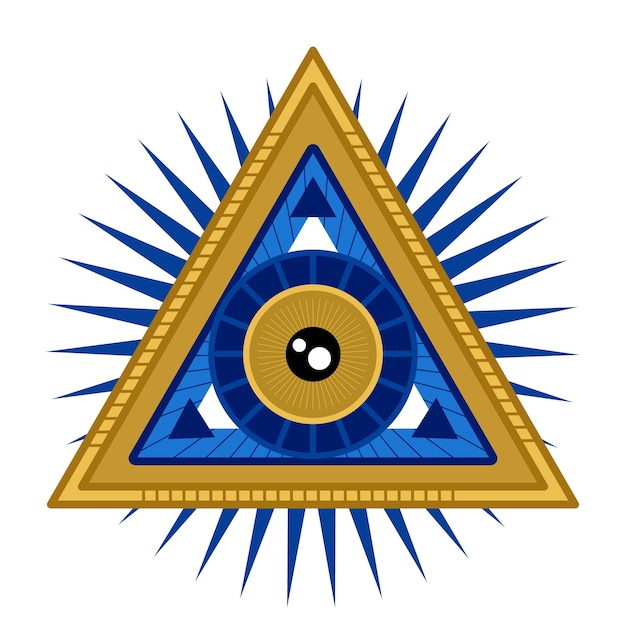 Illuminati-ikonen im flachen design