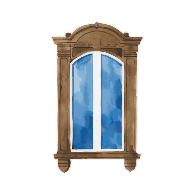 Illustration der fensterwasserfarbart