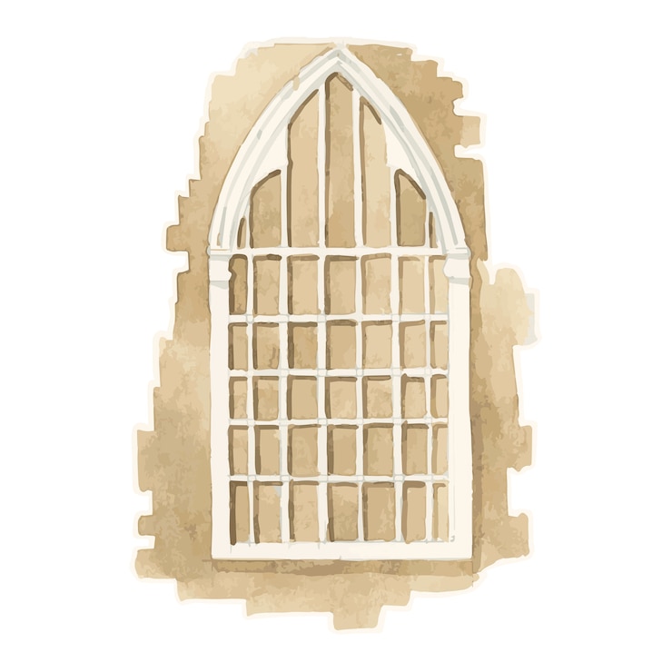 Kostenlose Vektor illustration der fensterwasserfarbart