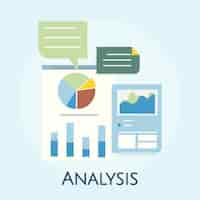 Kostenloser Vektor illustration der geschäftsdiagrammanalyse
