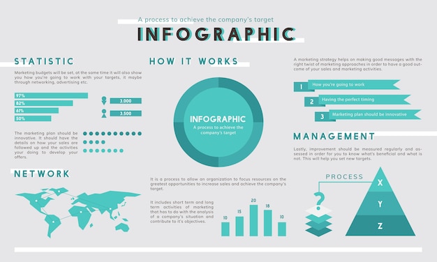 Kostenloser Vektor illustration der infographic schablone