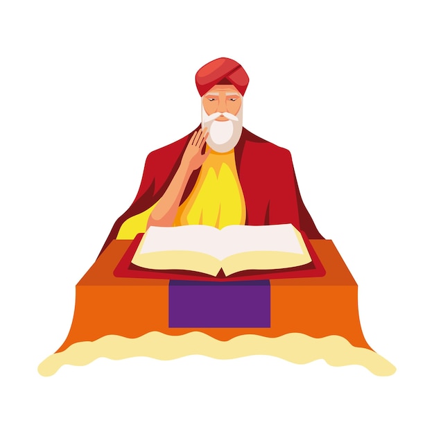 Kostenloser Vektor illustration der kultur von guru nanak jayanti