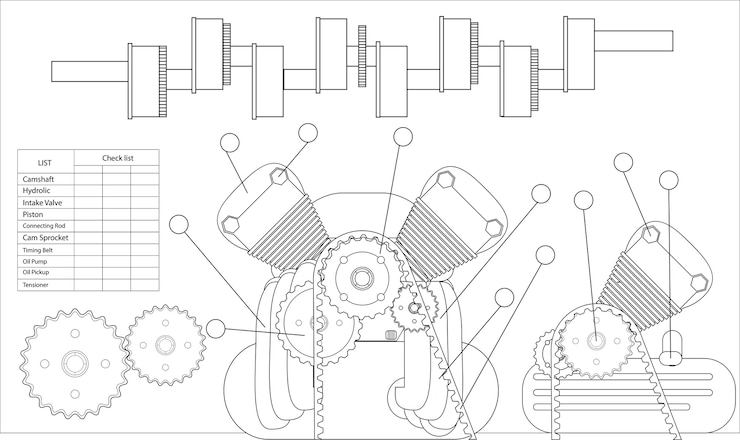 Kostenlose Vektor illustration der maschinencheckliste