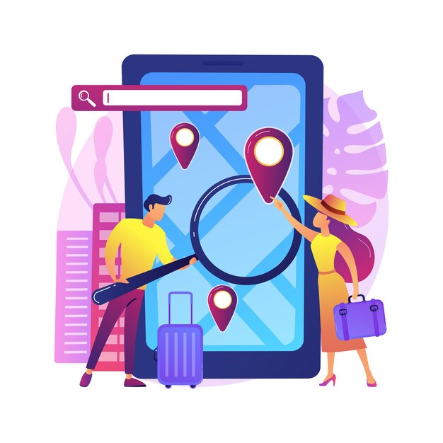 Illustration der mobilen App des Reiseführers
