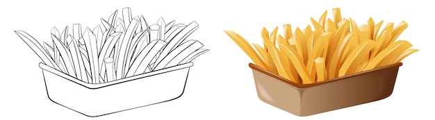 Kostenloser Vektor illustration der pommes frites vor und nach