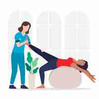 Kostenloser Vektor illustration der sportphysiotherapie