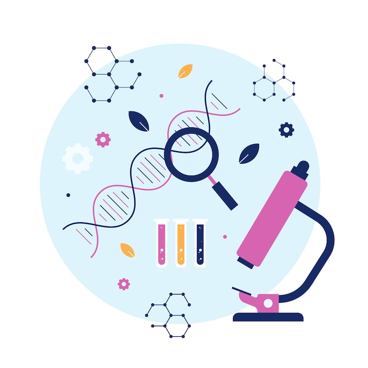 Kostenlose Vektor illustration des biotechnologiekonzepts