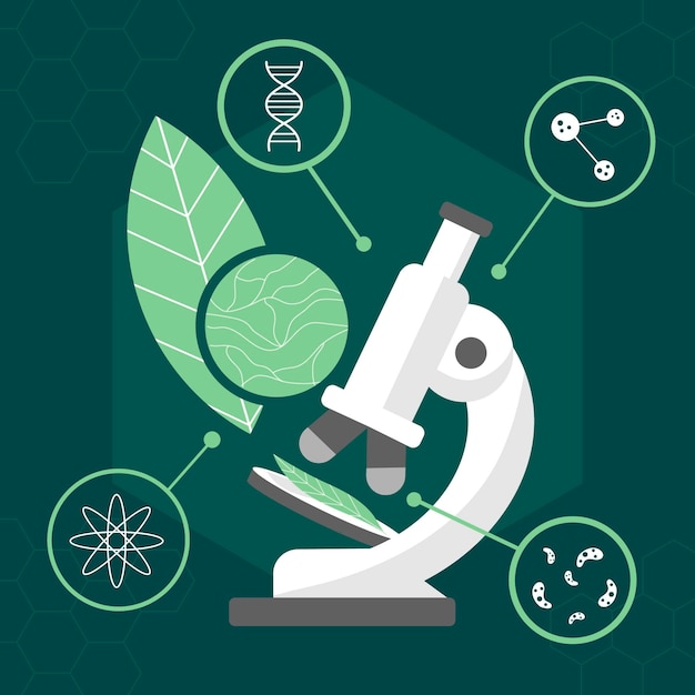 Kostenloser Vektor illustration des biotechnologiekonzepts