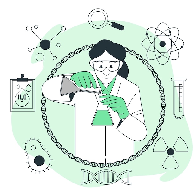 Kostenloser Vektor illustration des chemikerkonzepts