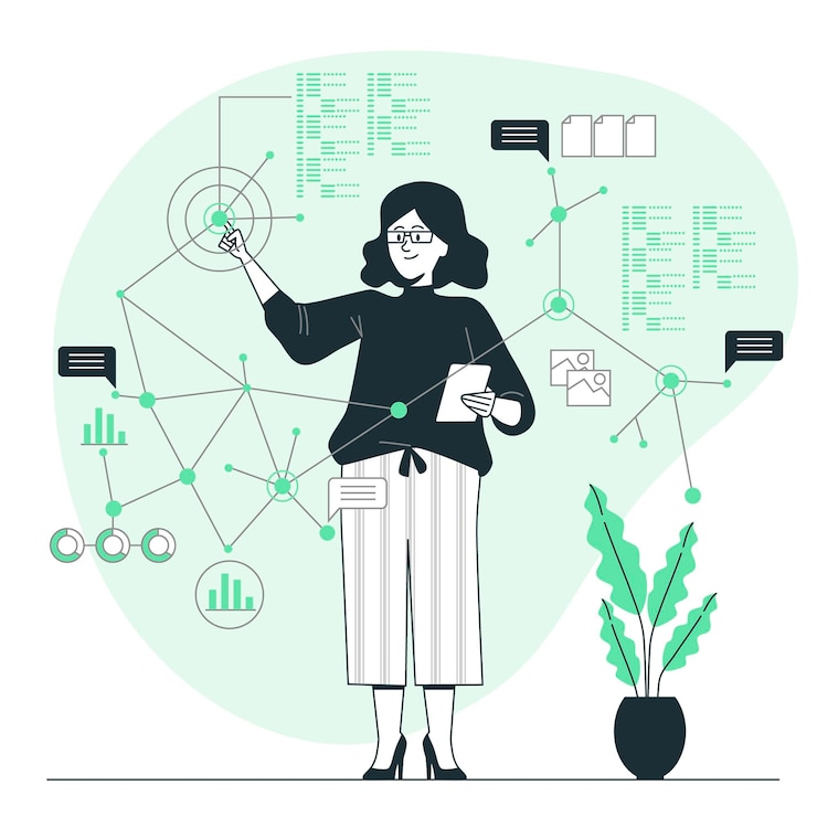 Kostenlose Vektor illustration des datenpunktkonzepts