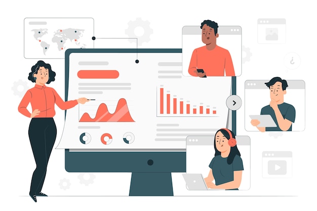 Illustration des digitalen Präsentationskonzepts