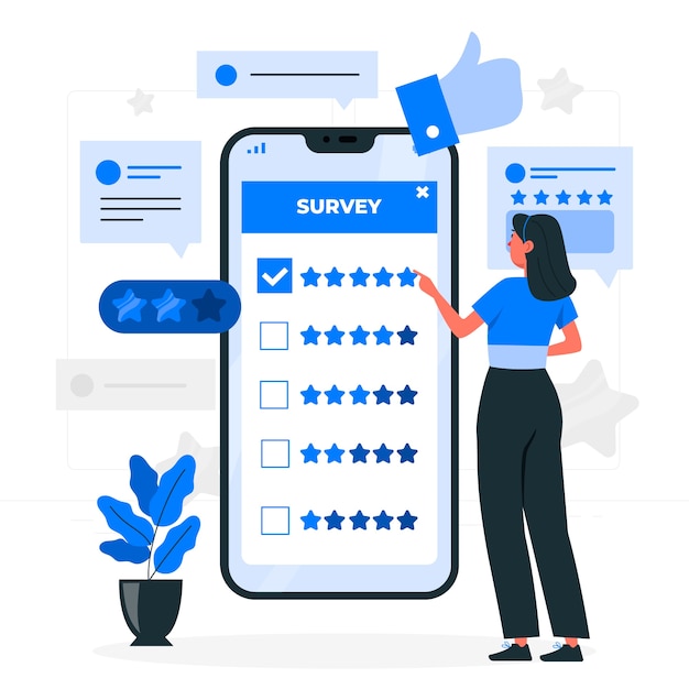 Kostenloser Vektor illustration des feedback-umfragekonzepts