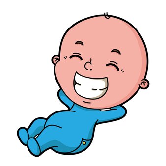 Illustration des glücklichen cartoon-baby-charakters