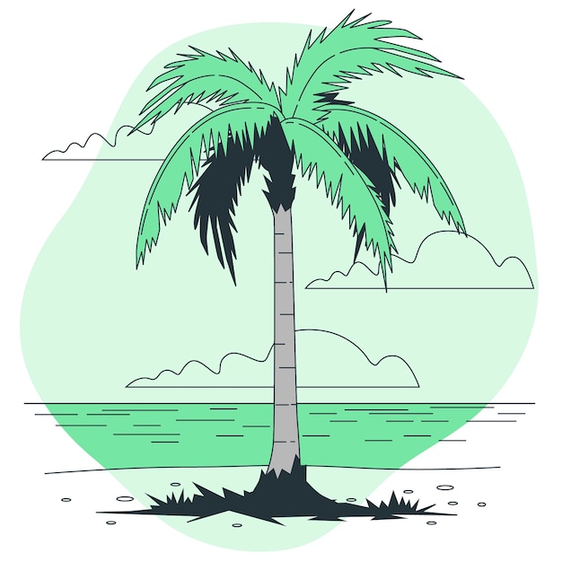 Kostenloser Vektor illustration des konzepts der palmeninsel