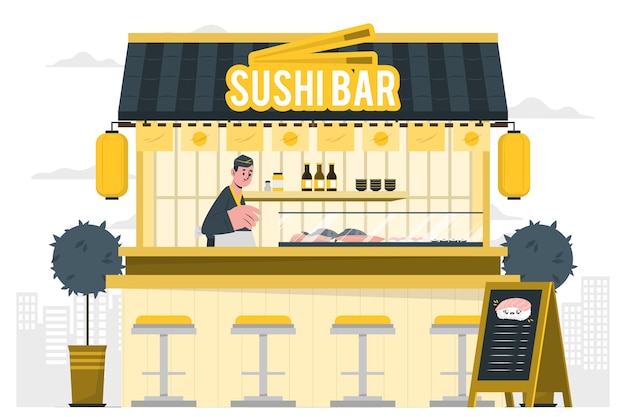 Illustration des konzepts der sushi-bar