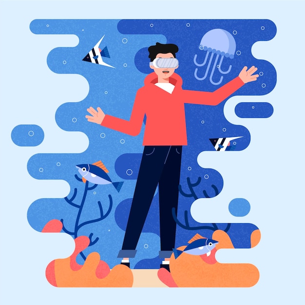 Illustration des Konzepts der virtuellen Realität