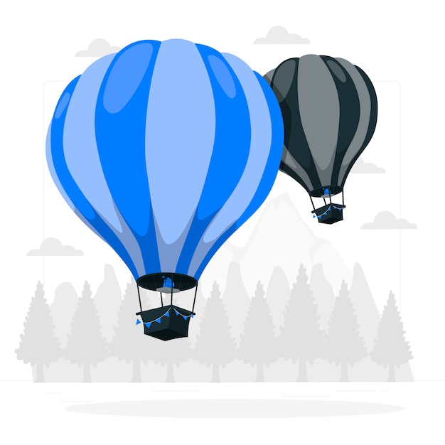 Kostenloser Vektor illustration des konzepts des heißluftballons
