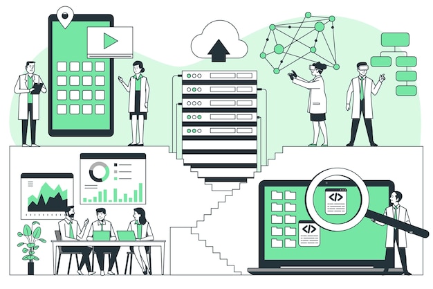 Illustration des konzepts des technologieunternehmens