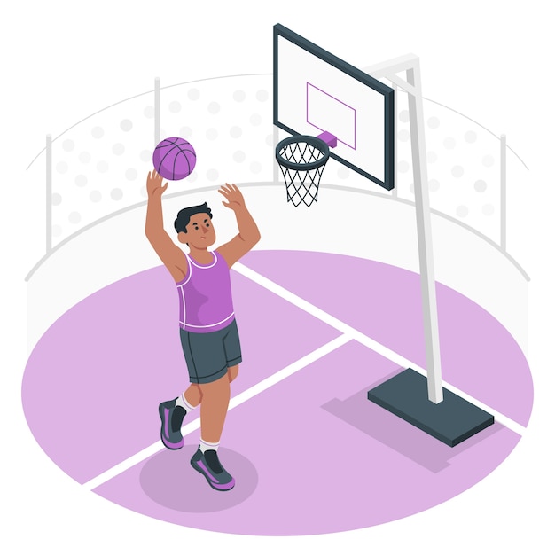 Illustration des konzepts eines basketballspielers