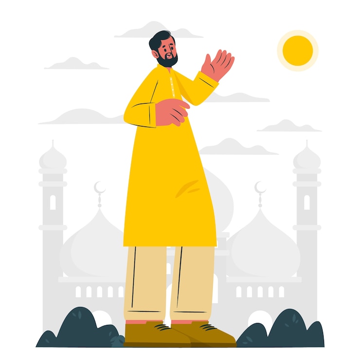 Kostenlose Vektor illustration des muslimischen manneskonzepts