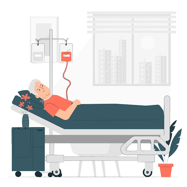 Kostenloser Vektor illustration des patientenkonzepts im krankenhaus