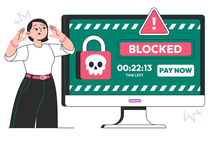 Kostenlose Vektor illustration des ransomware-konzepts