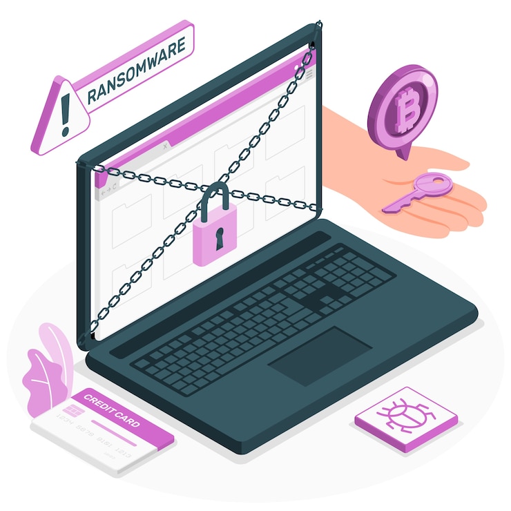 Kostenlose Vektor illustration des ransomware-konzepts